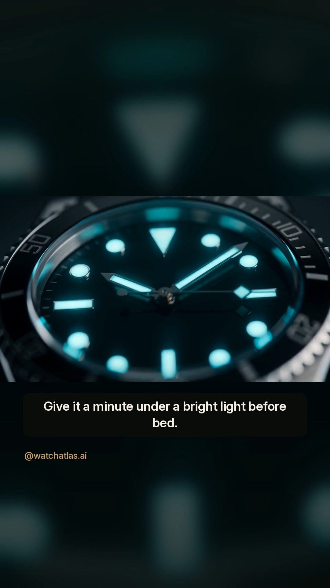 Why does your watch glow in the dark, and why is it dimmer by morning?

Most modern lume, like Super-LumiNova, isn't radioactive. It charges with light and releases it slowly, so it's brightest right after sunlight and fades through the night.

Vintage is a different story. Early dials used radium, and later ones used tritium, which glowed on its own. If you own an old piece, leave the dial work to a professional.

Quick trick: give your watch a minute under a bright light before bed.

Footage is AI-generated and illustrative.
Follow for one great watch a day.