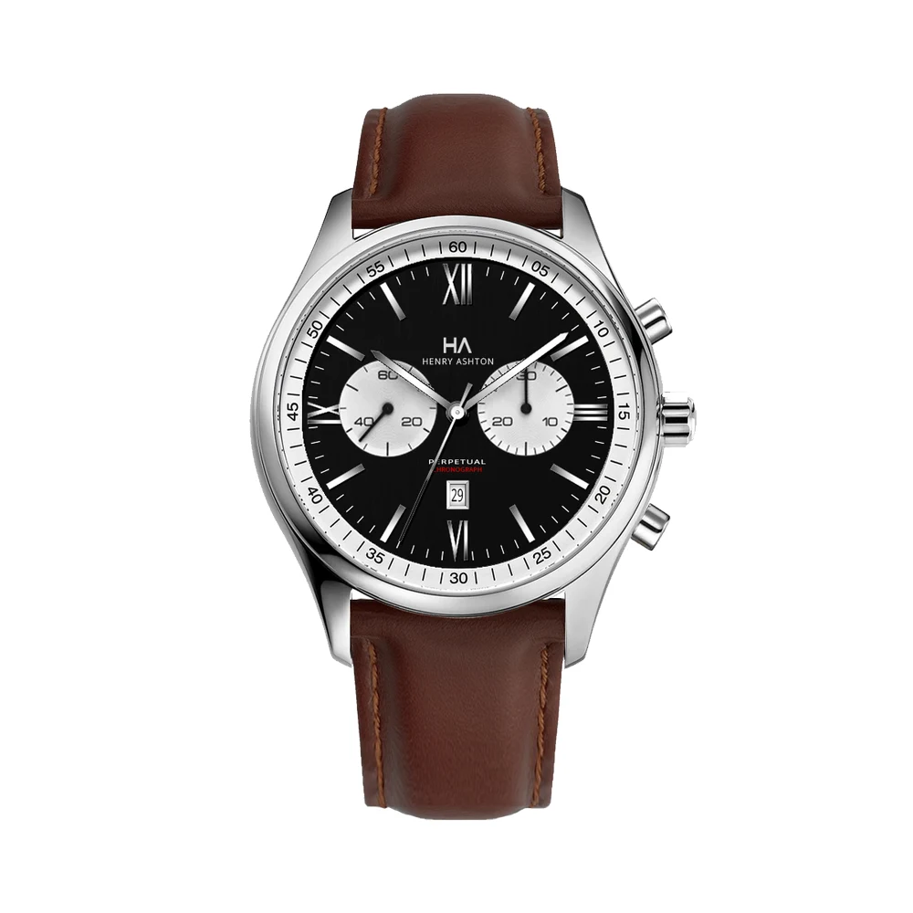 Henry Ashton Perpetual Chronograph Brown Top Grain Leather